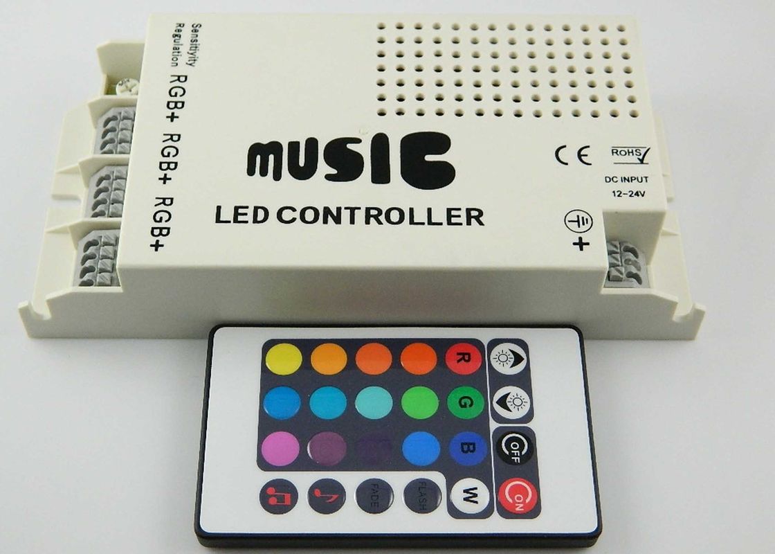Tres circuito DC5V - regulador de la iluminación de 24V RGB LED, reguladores de la música ligera del LED