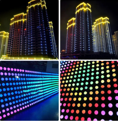 Fachada al aire libre multicolora del LED que enciende las luces programables del RGB del pixel del 10cm para la diversión