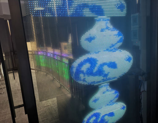 P10 Pantalla de pantalla LED transparente de color completo Alto brillo para ventanas de vidrio de construcción