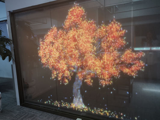 Display LED transparente de color RGB para ventanas de tiendas
