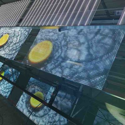 Pantalla LED transparente Pantalla LED de vidrio adhesivo para paredes interiores