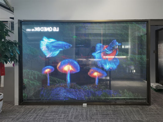 led transparent film screen Flexible LED display screen adhesive on glass adve for shop mall windows Advertising screen