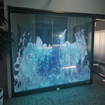 Publicidad exterior Pantalla de cristal ultra delgado P16 RGB Pantalla LED flexible y transparente