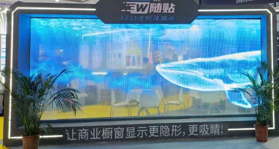 P6 película LED transparente super delgada para pared de vídeo interior fácil instalación con placa de PCB RGB DC5V