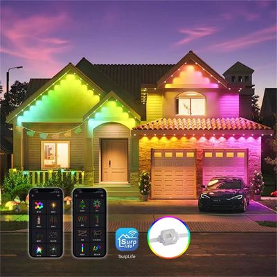 Decoración de Navidad al aire libre 160 LED RGBW SMD5050 Eave luces con control remoto