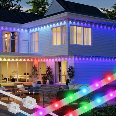 CE certificado IP67 impermeable RGBIC Smart Eaves luz para techos de casas al aire libre