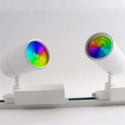 Sistema de iluminación ferroviaria moderna luz de pista LED con 40W RGBW 2000LM de aleación de aluminio ajuste de ángulo
