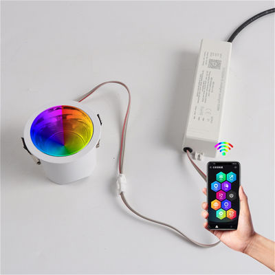 Control inteligente de la aplicación móvil, 12W RGBW Receso LED Downlight Trimless 400LM Anti-Glare para el comercio y el hogar