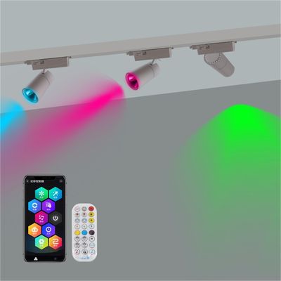Lámparas de pista de LED montadas en el techo del vestíbulo interior 24V 40W RGBW atenuable Colorido