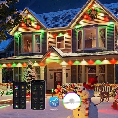 Smart Led Permanente al aire libre Fiestas de Navidad Wifi RGB Led Eaves luz exterior luz de punto de píxel