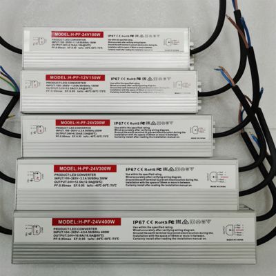 Fuente de alimentación LED de 400W IP67 confiable de 12V 24V para iluminación exterior y arquitectónica