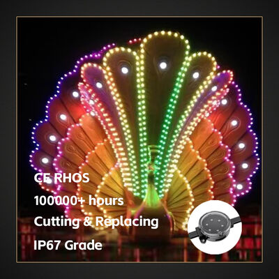 Fuente de luz puntual LED de 40 mm IP67 Pixel impermeable Control inteligente Programable RGB Fachada de edificio Puente Decoración de paisaje Iluminación