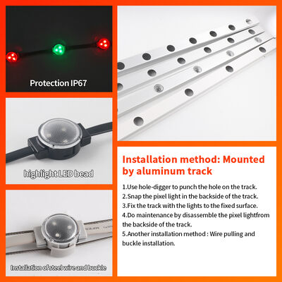 30mm 12V SMD3535 RGBW IP67 Waterproof LED Point Light with 120 Beam Angle and UV Resistant PC Material