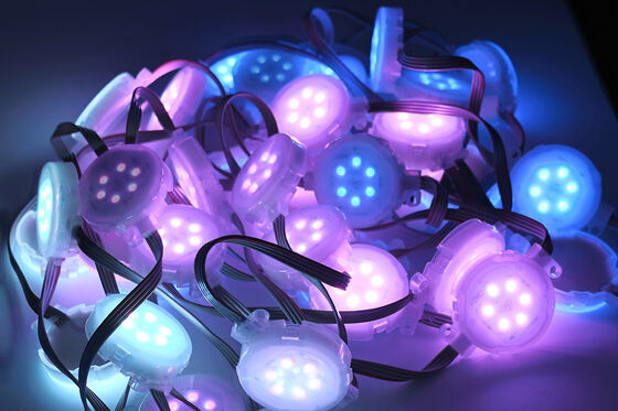 Punto de luz LED resistente al agua IP67, RGB, 50mm, a todo color, carcasa de PC duradera, iluminación de ambiente para DJ, espectáculo de escenario y decoración de escena