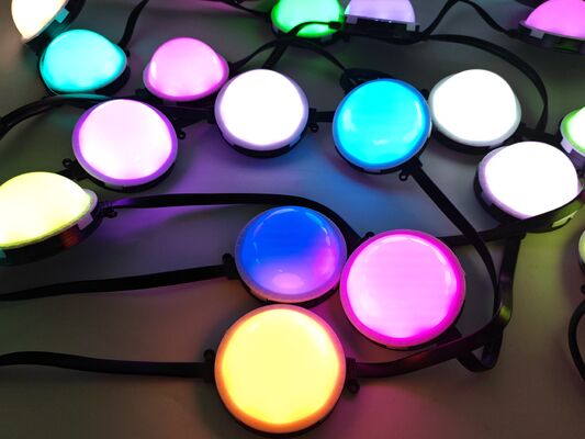 IP67 Impermeable 80 mm RGB Controlable LED Pixel Point Light Bayer LED Beads Material de PC alemán para proyectos de iluminación de paredes exteriores de edificios